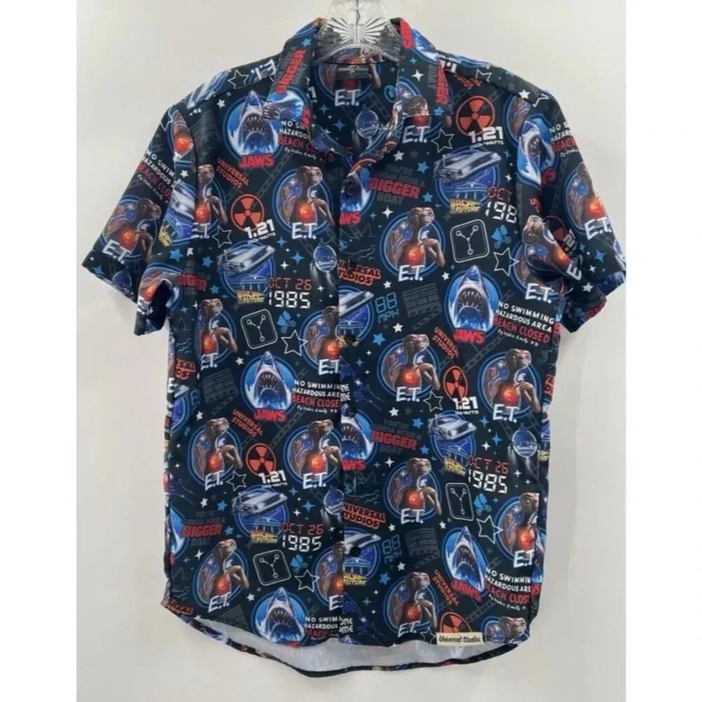 Nwt Universal Studios Men’s Short Sleeve Button Front Theme Parks‎ Shirt